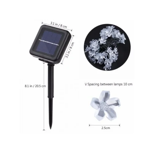 İthalat® Solar 30 LED'li Çiçek Tasarımlı Günışığı Bahçe Aydınlatma
