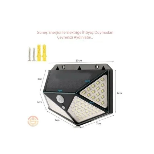 İthalat® Solar Bahçe Aydınlatma Lambası 100 Led