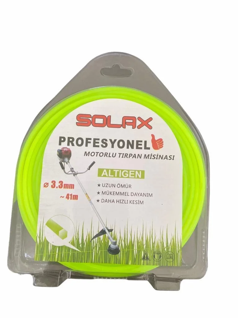 İthalat® Solax Altıgen Tırpan Misinası 3,3 mm 41 Metre