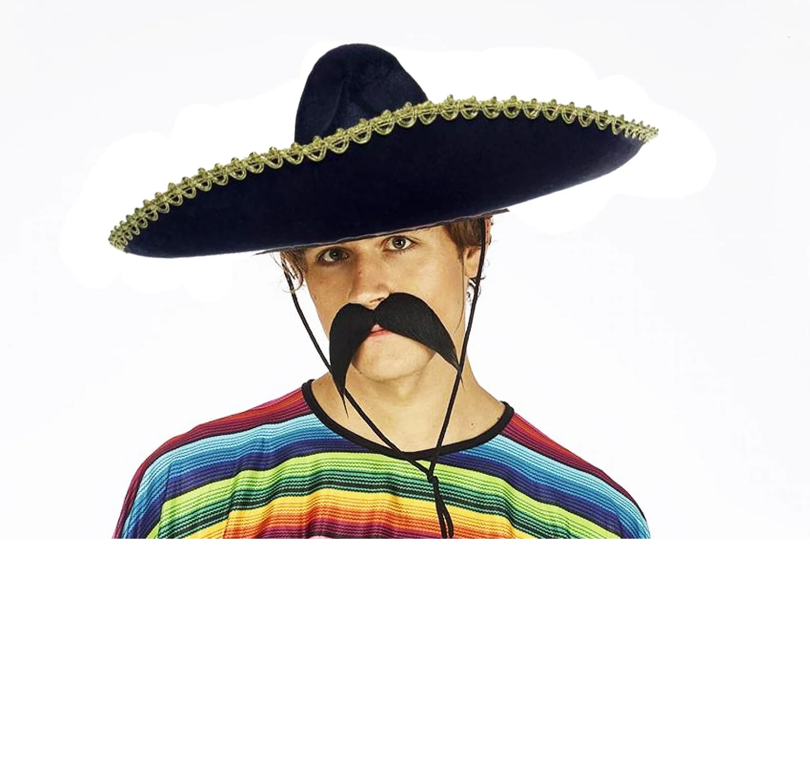 İthalat® Sombrero Meksika Şapkası Mariachi Altın Şeritli Yetişkin Boy