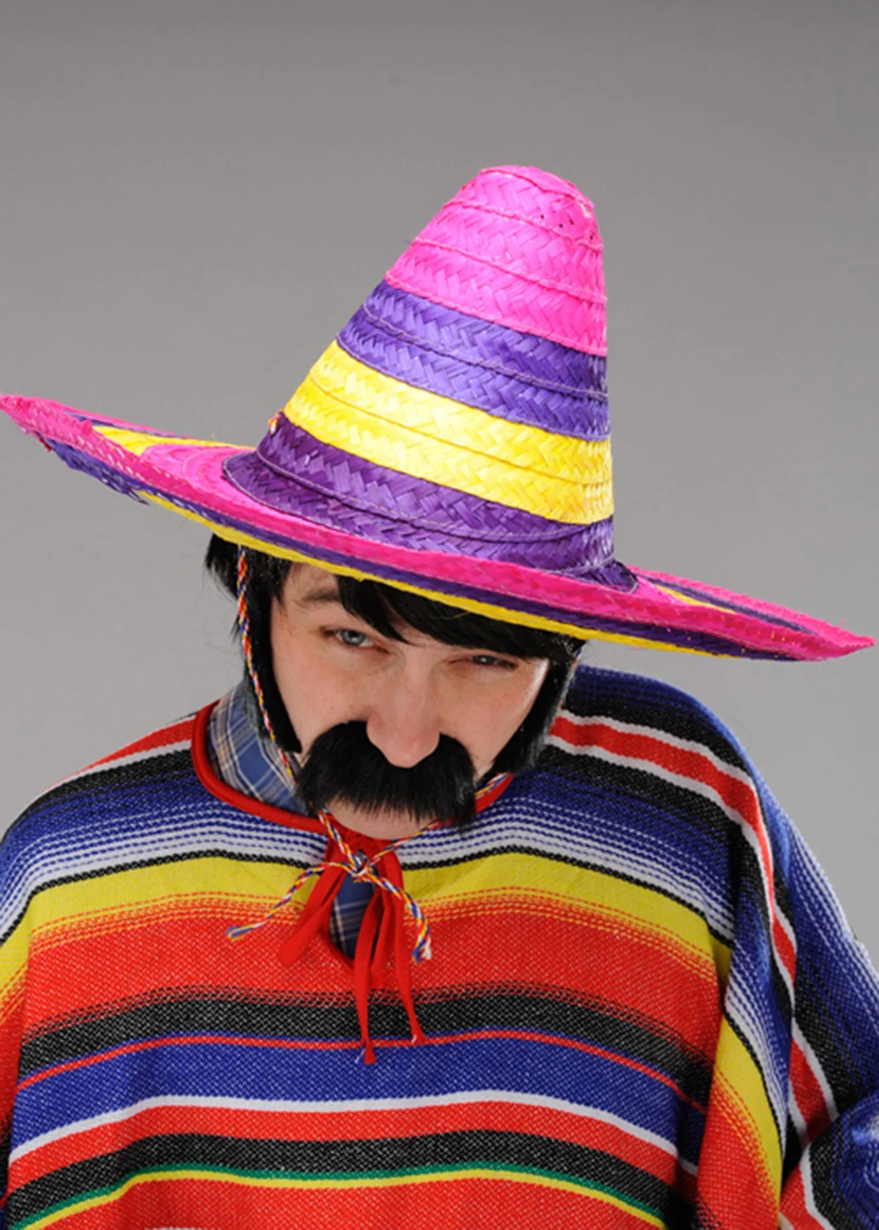 İthalat® Sombrero Meksika Şapkası Renkli Örme Hasır Yetişkin Boy