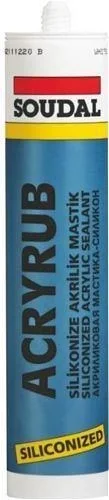 İthalat® Soudal Acryrub Silikonize Mastik 310 ml Antrasit İthalat® Soudal Acryrub Silikonize Mastik 310 ml Antrasit
