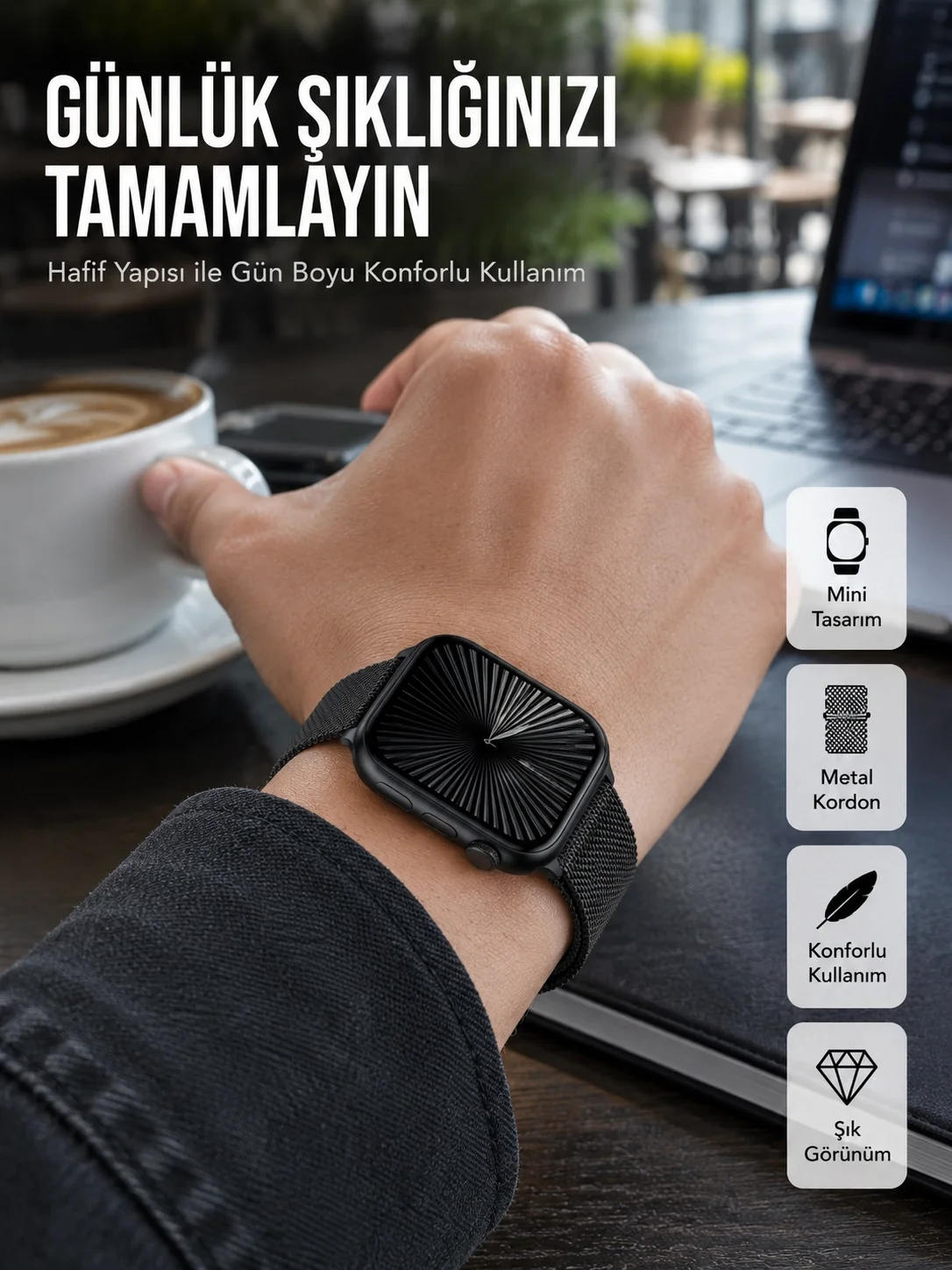 İthalat® SQ-16 Mini Series 10 – Dokunmatik Akıllı Saat | Kalp Ritmi, SpO2, Uyku Takibi