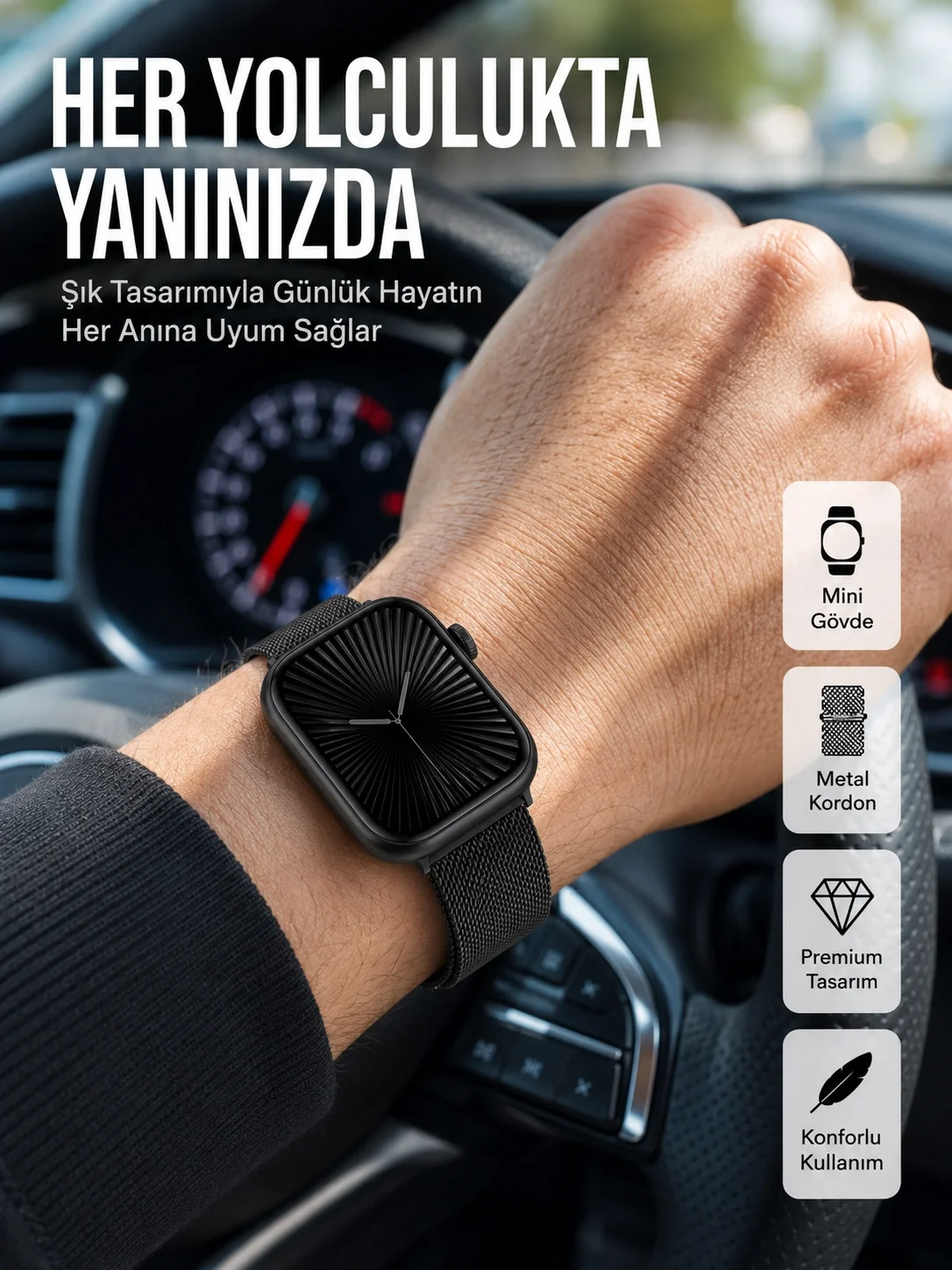 İthalat® SQ-16 Mini Series 10 Akıllı Saat – 3 Kordon + Hediye Bileklik