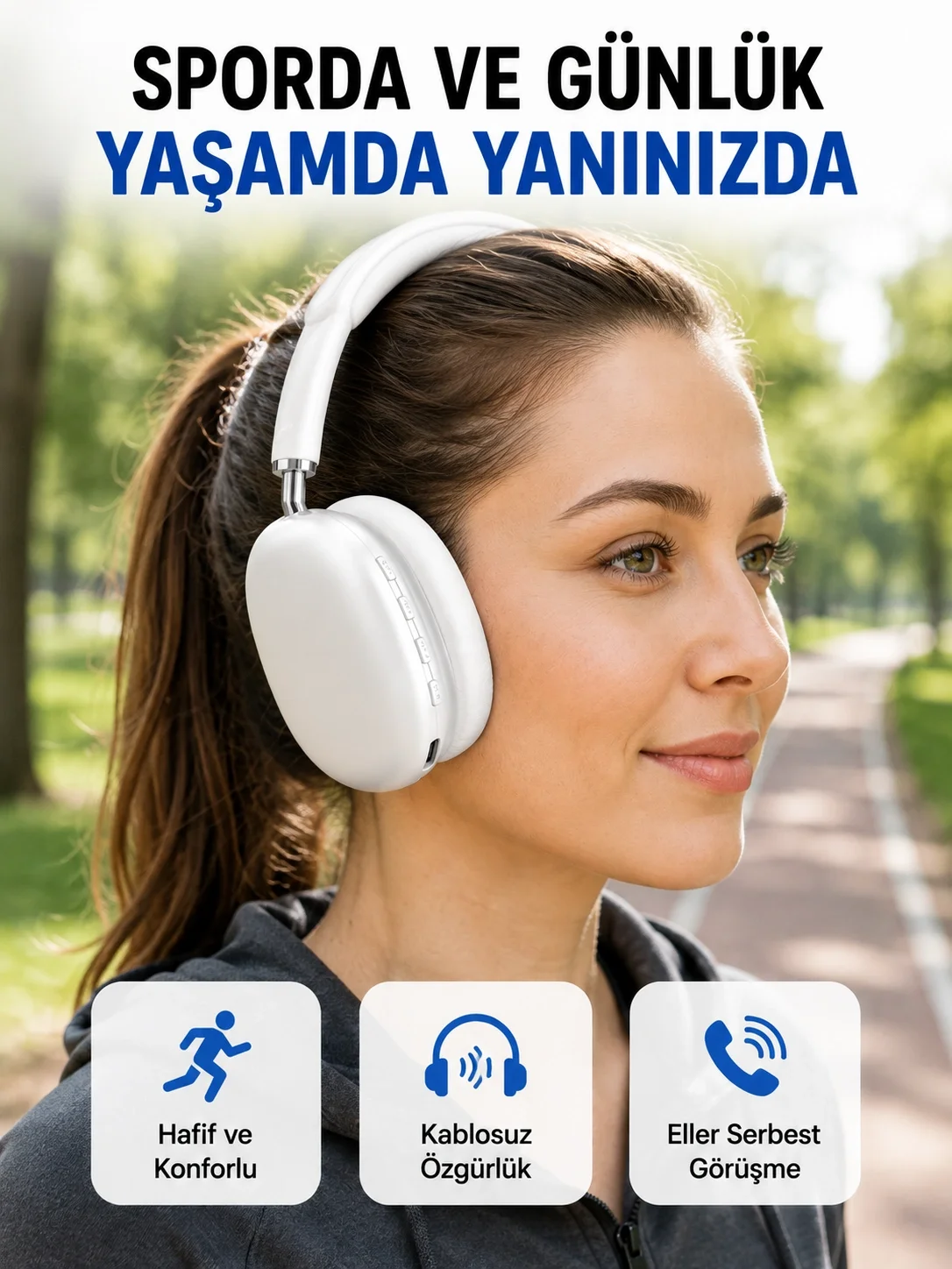 İthalat® Stereo Ses Kaliteli Bluetooth Kulaklık | Katlanabilir ve Ergonomik Tasarım Yeni Nesil