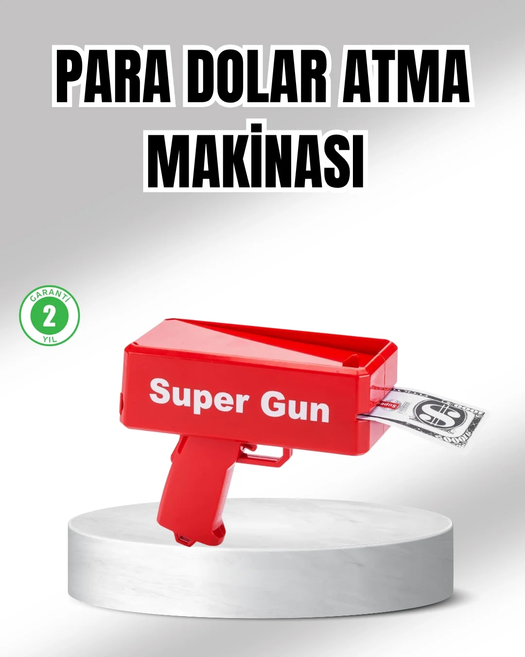İthalat® Super Money Gun Para Saçma Tabancası Yüksek Atış Güçlü Kırmızı Model