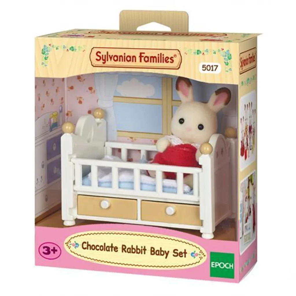 İthalat®  Sylvanian Families Çikolata Kulaklı Tavşan Bebek ve Yatağı 5017