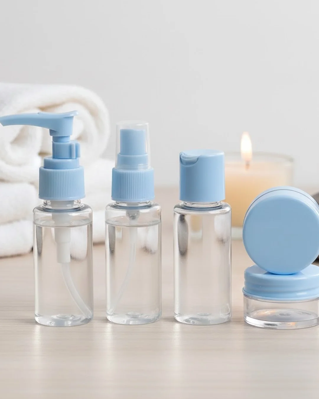 İthalat® Taşınabilir 5 Parça Seyahat Kozmetik Seti 30 ml Sızdırmaz