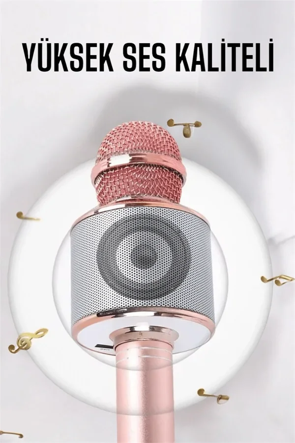 İthalat® Taşınabilir Bluetooth Karaoke Mikrofon: Hafıza Kart Girişli, Etkileyici Performans