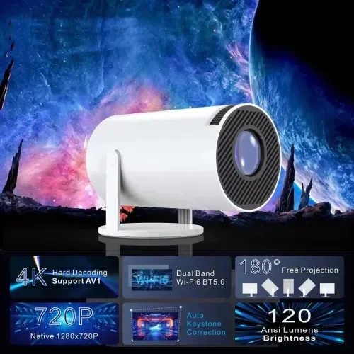 İthalat® Taşınabilir Android TV Özellikli Projeksiyon