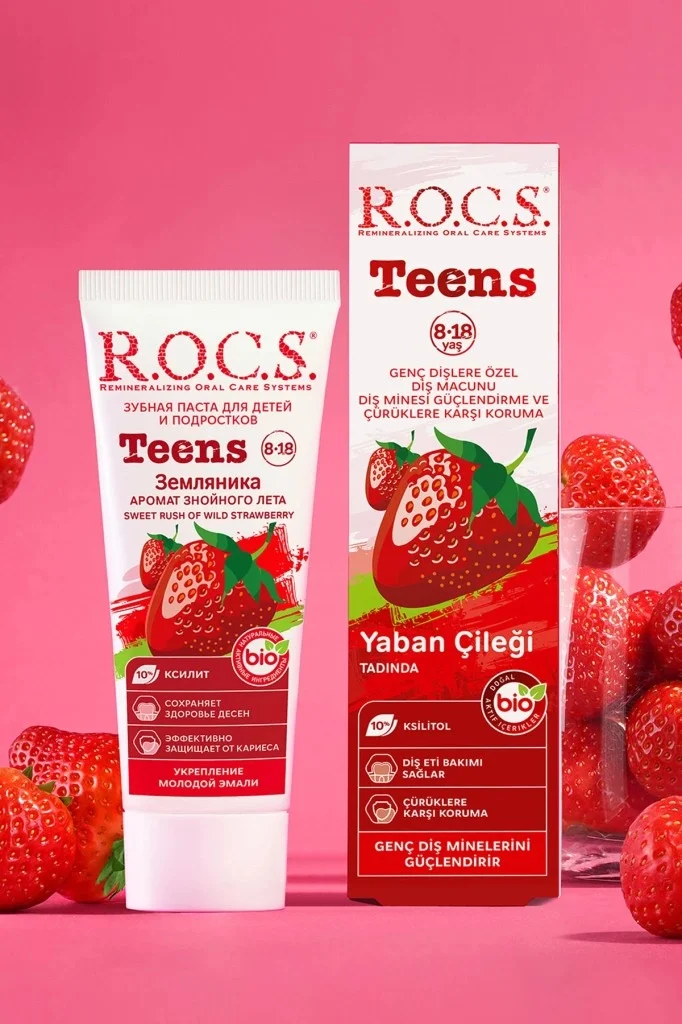 İthalat®  .Teen Yaban Çileği Diş Macunu 8-18 Yaş 60 ml