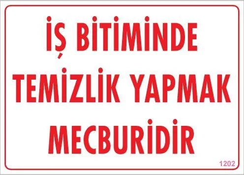 İthalat® Temizlik Düzen Uyarı Levhası 25x35 KOD:1202