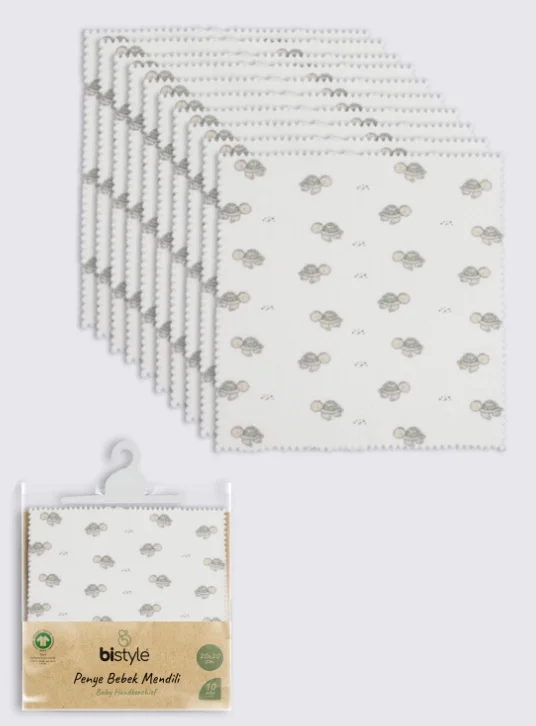 İthalat®   Tortoise 20x20 10'Lu Penye Mendil 90163 Ekru Fiyatı, Yorumları ve Özellikleri