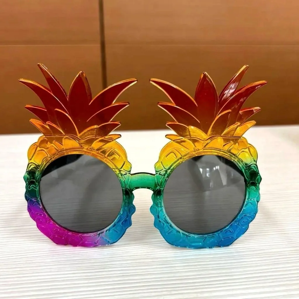 İthalat® Tropikal Ananas Tasarımlı Renkli Hawaii Parti Gözlüğü