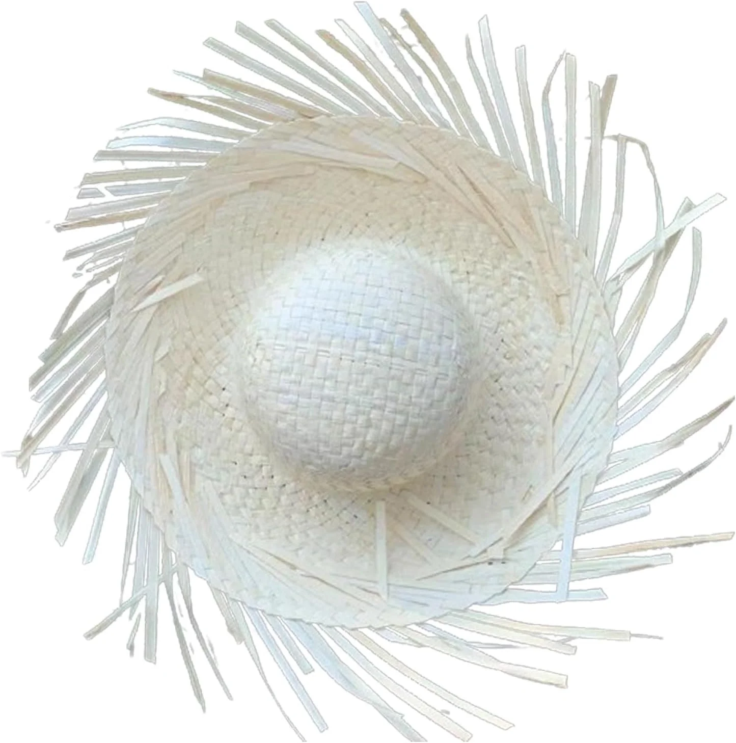 İthalat® Tropikal Parti Beyaz Hasır Hawaii Şapkası 13x36 cm