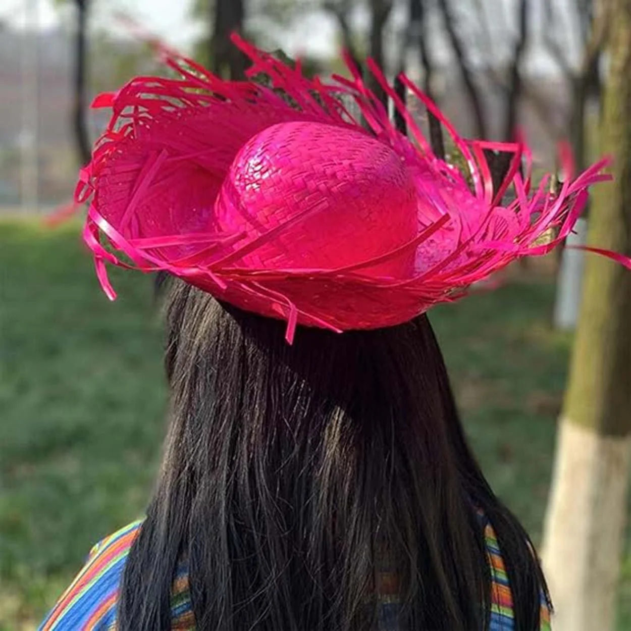 İthalat® Tropikal Parti Pembe Fuşya Hasır Hawaii Şapkası 13x36 cm İthalat® Tropikal Parti Pembe Fuşya Hasır Hawaii Şapkası 13x36 cm