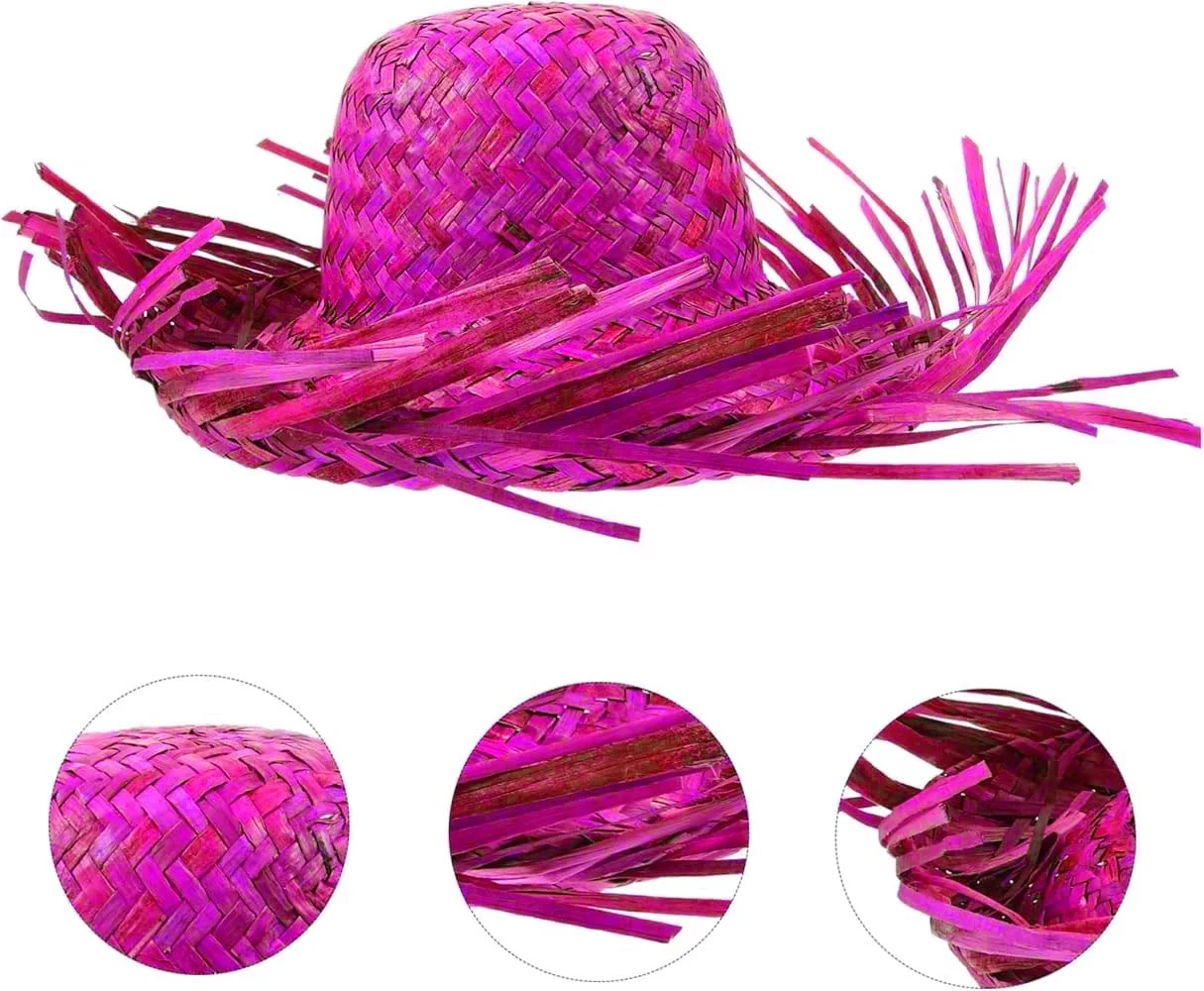 İthalat® Tropikal Parti Pembe Fuşya Hasır Hawaii Şapkası 13x36 cm İthalat® Tropikal Parti Pembe Fuşya Hasır Hawaii Şapkası 13x36 cm