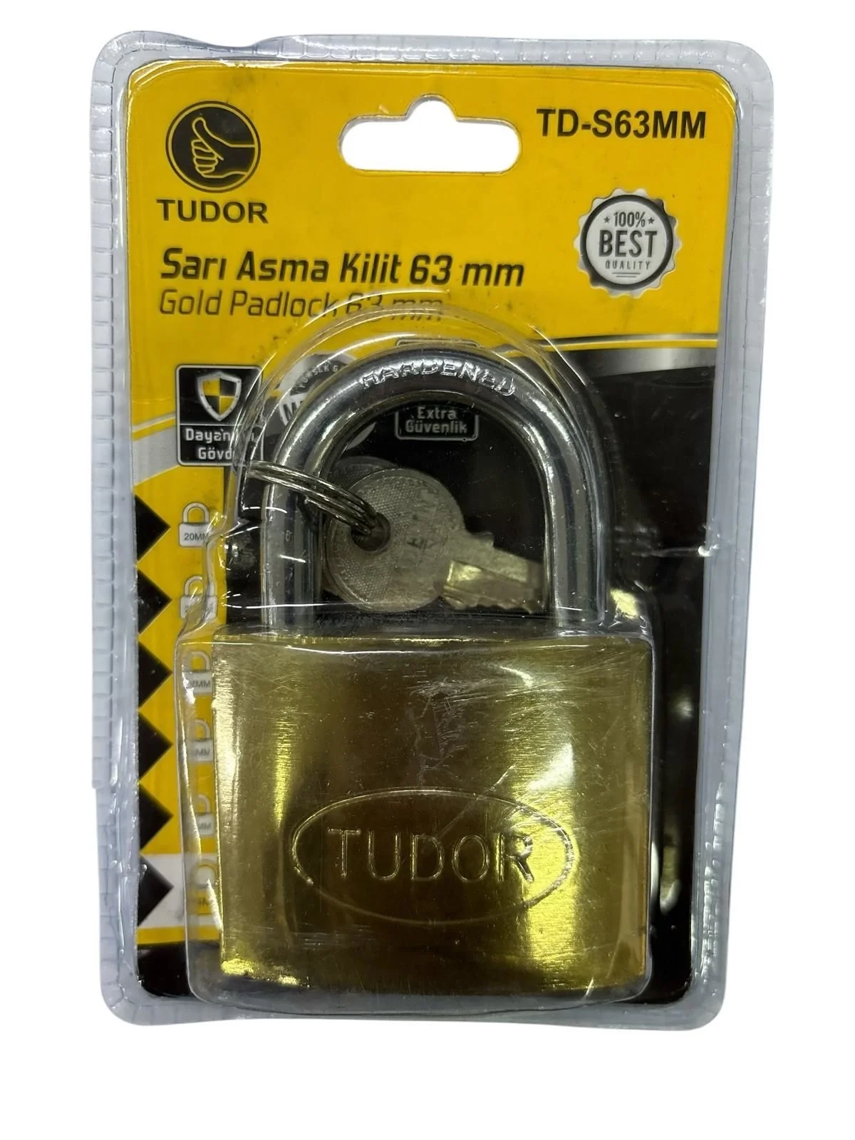 İthalat® Tudor 63 mm Sarı Asma Kilit