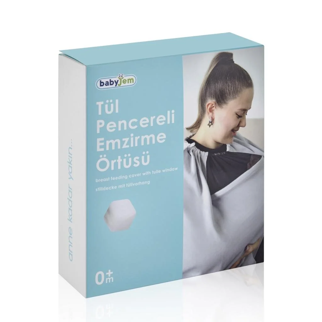 İthalat®   Tül Pencereli Emzirme Önlüğü 735 Gri