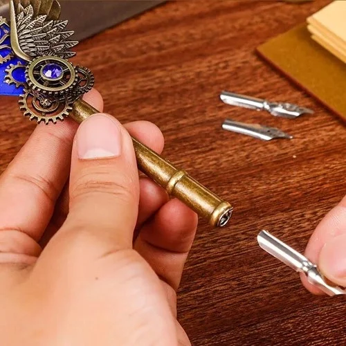 İthalat® Tüylü Mürekkepli Divit Kalem Seti