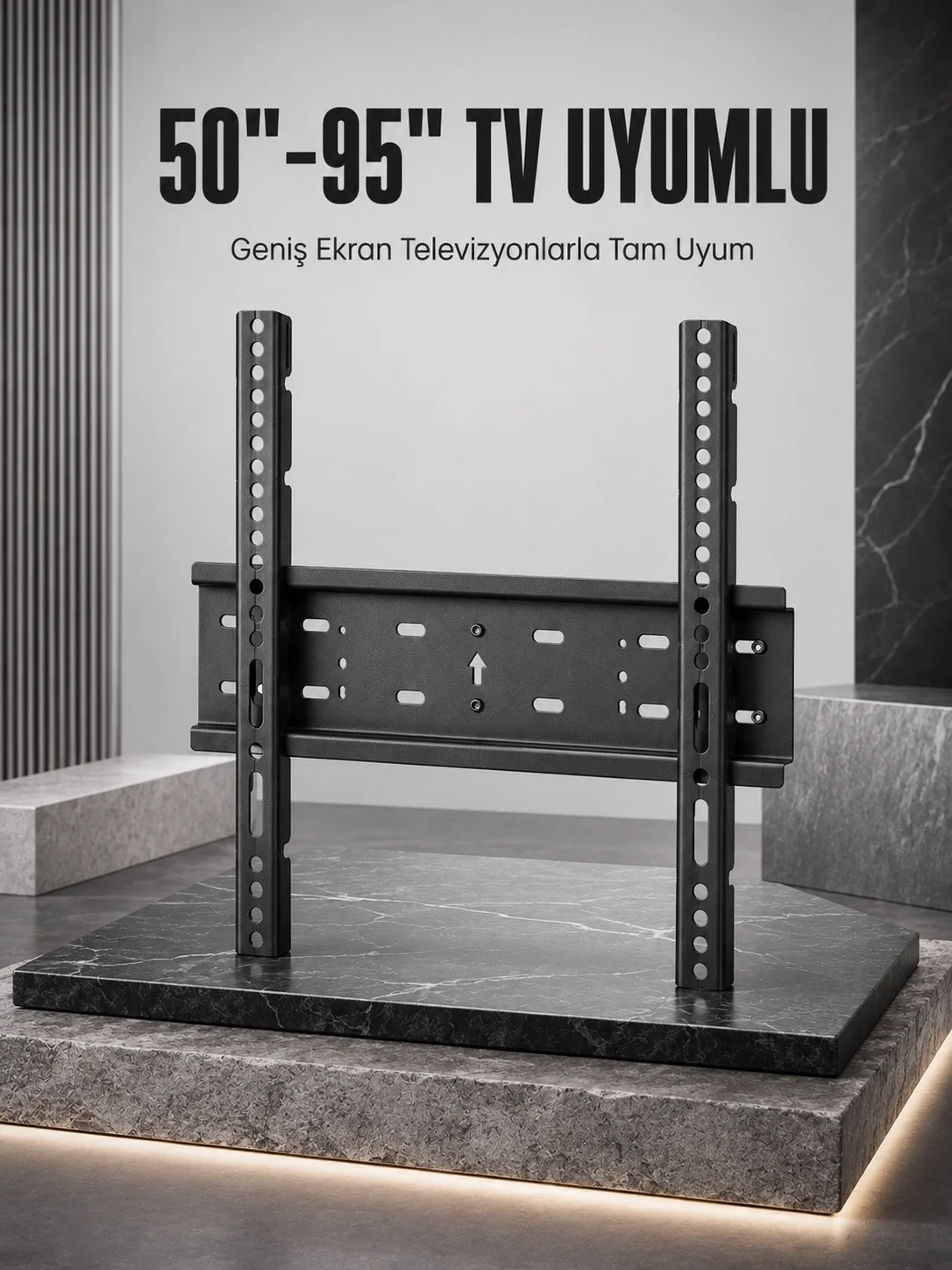 İthalat® TV Duvar Askı Aparatı 50-95 İnç Uyumlu Güvenli Sabit Montaj
