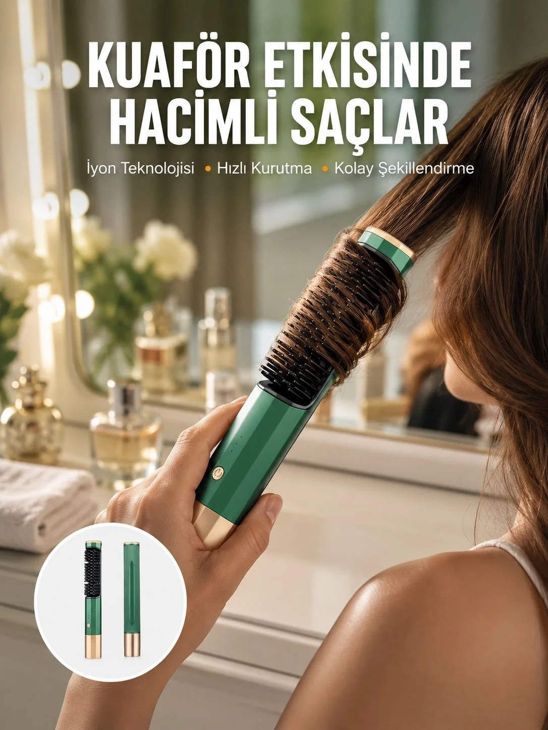 İthalat® Üflemeli Saç Düzleştirici Fön Tarak Yüksek Isı Ayarlı İyon Özellikli Yeni Nesil