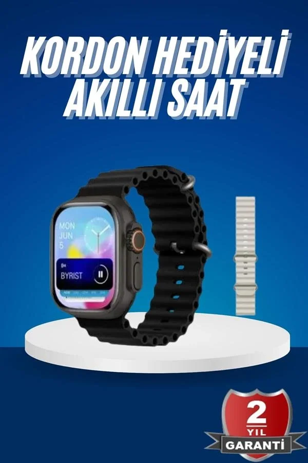 İthalat® Ultra Akıllı Saat 49 Mm Çift Kordonlu Arama Cevaplama Bluetooth Bağlantılı