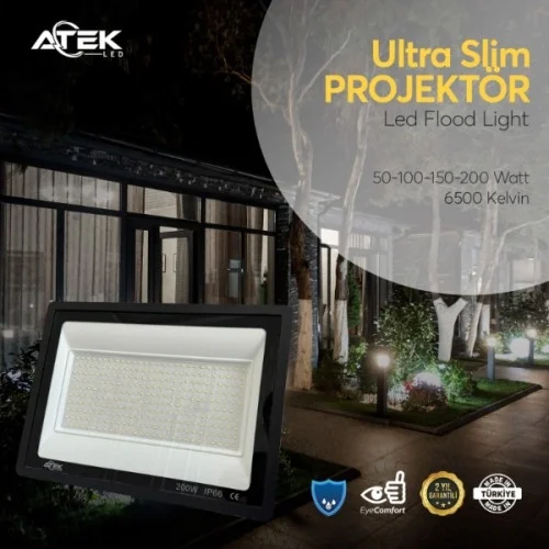 İthalat® Ultra Slim Projektör Dış Mekan LED Işık