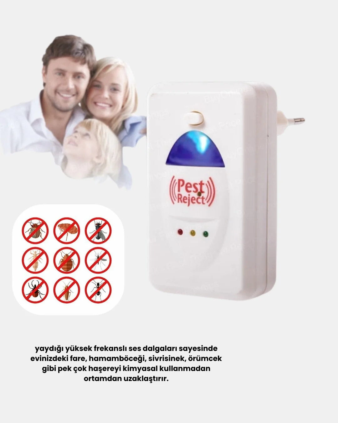İthalat® Ultrasonik Haşere Kovucu Cihaz – Sessiz, Kimyasalsız ve Etkili Koruma