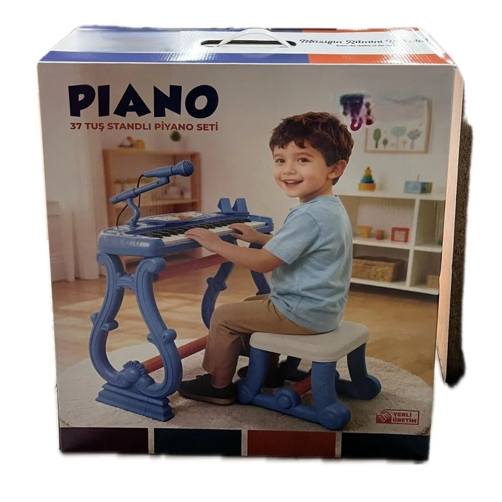 URT033-002 AYAKLI 37 TUŞ PİANO ORG - MAVİ
