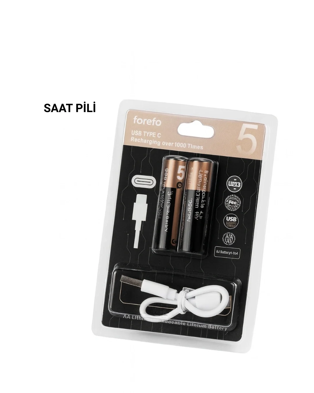 İthalat® USB Type-C ile Hızlı Şarj Edilebilen AA Lityum Pil