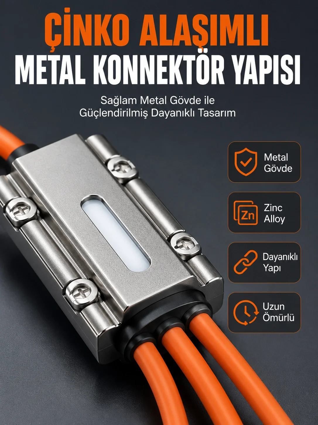 İthalat® USB Type-C, Lightning ve Micro USB Uyumlu 3'ü 1 Arada Hızlı Şarj Kablosu