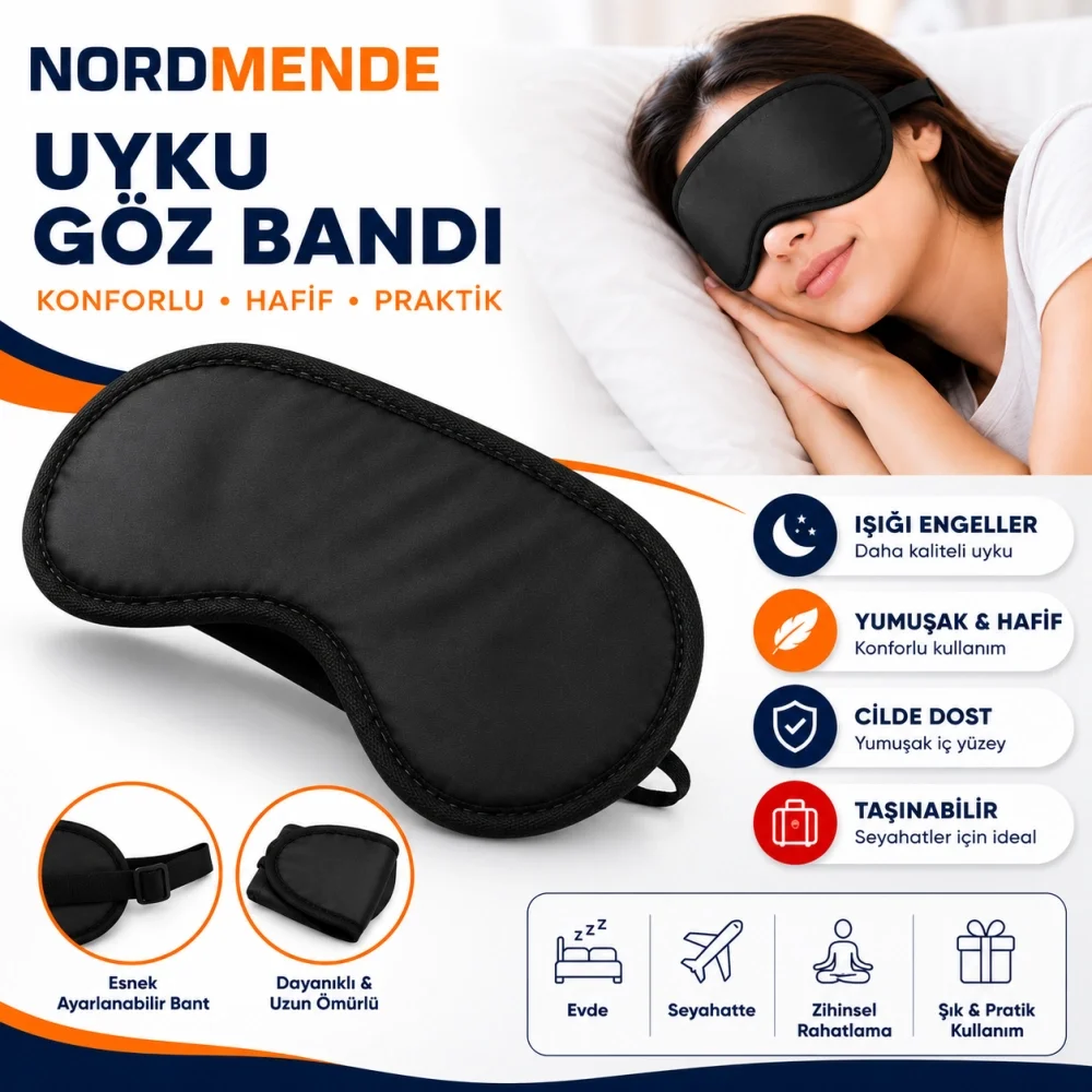 İthalat®  Uyku Göz Bandı | Premium Işık Geçirmez Göz Maskesi