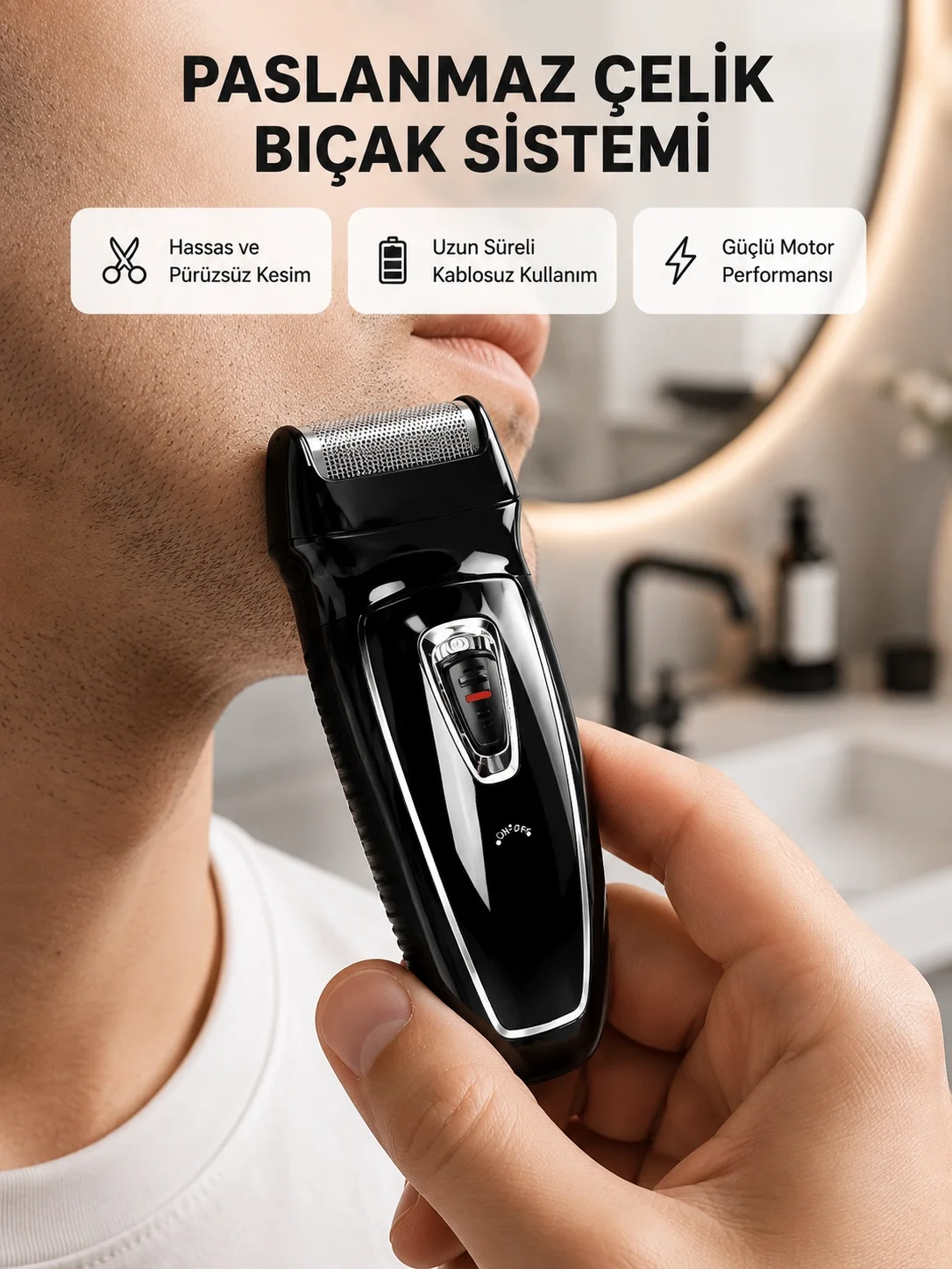 İthalat® Uzun Pil Ömürlü Şarjlı Tıraş Makinesi – Hızlı Şarj, Ergonomik Tasarım, Çok Yönlü Kullanım