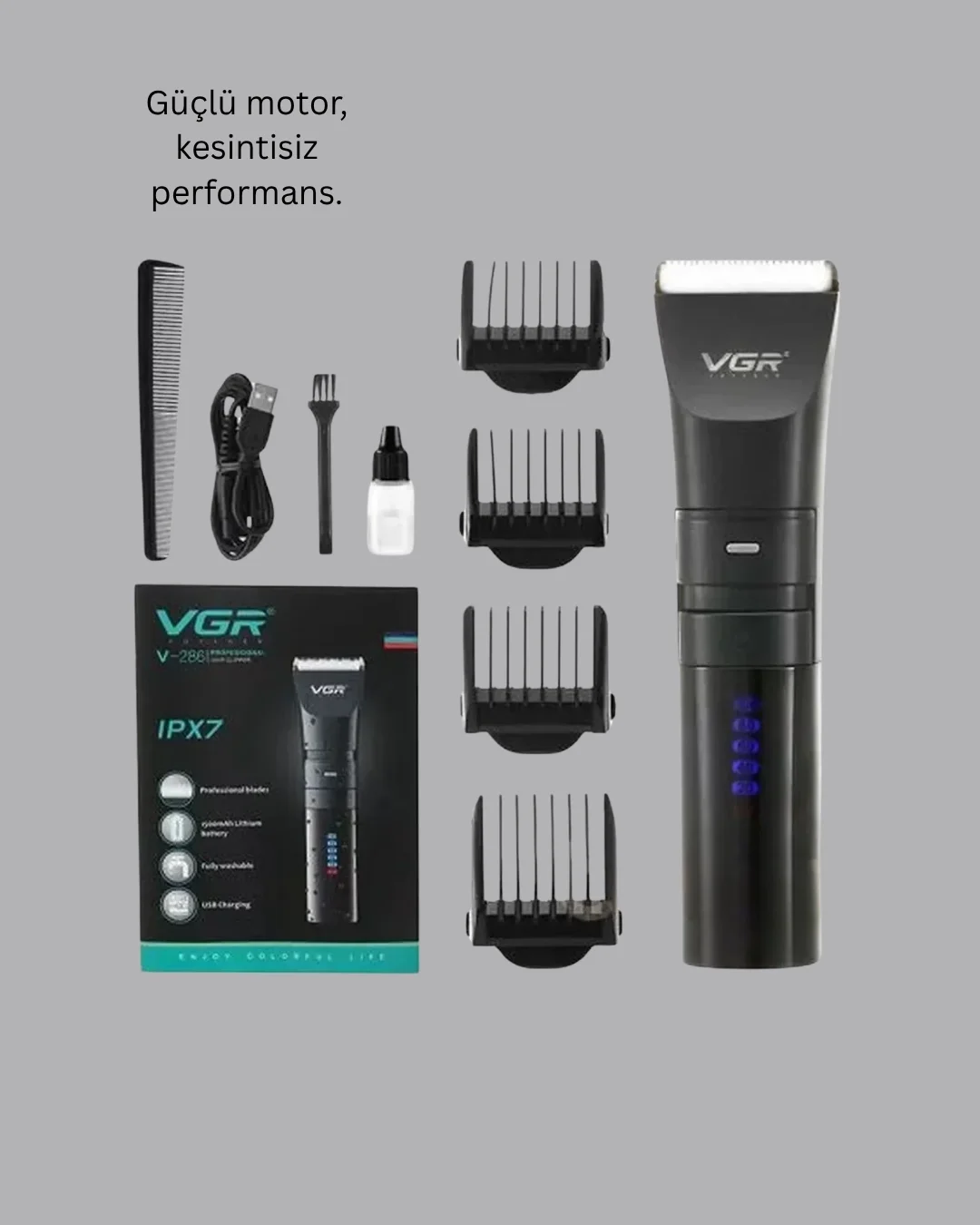 İthalat® VGR V-286 Profesyonel Şarjlı Tıraş Makinesi Fiyatı, Yorumları ve Özellikleri