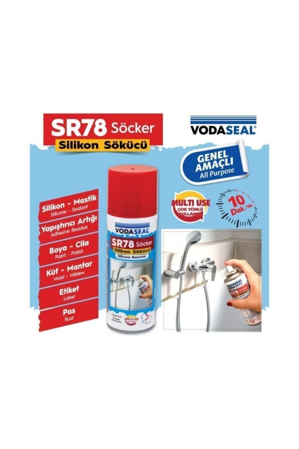 İthalat® Vodaseal SR78 Söcker Silikon Sökücü Sprey 200 ml
