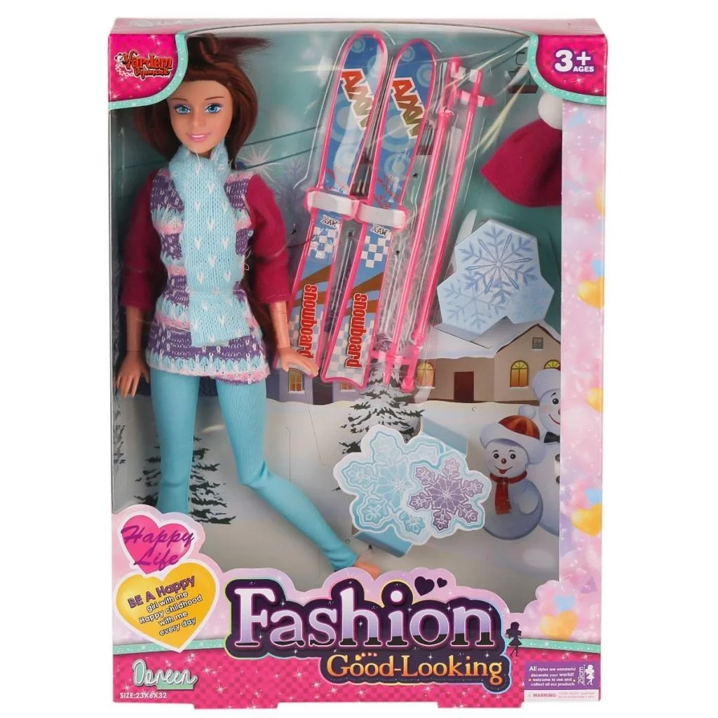 İthalat® WG-66730-66731 Aksesuarlı Kayakçı Bebek 29 cm -Vardem Oyuncak
