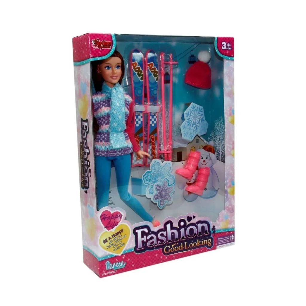İthalat® WG-66730-66731 Aksesuarlı Kayakçı Bebek 29 cm -Vardem Oyuncak