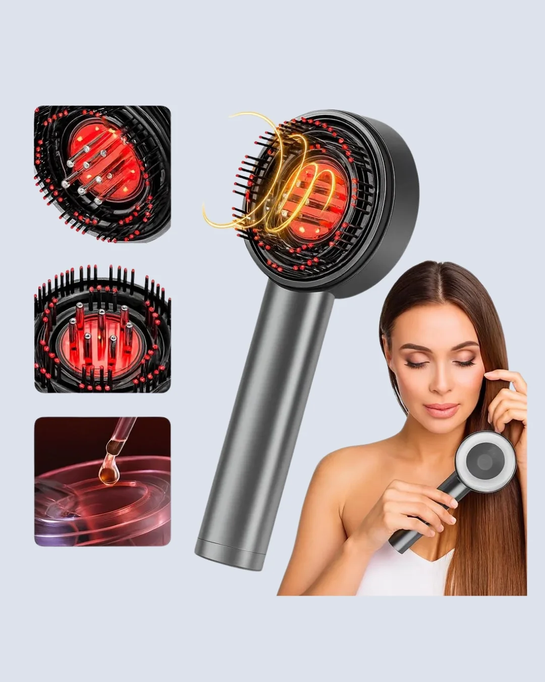 İthalat® XYT0860 MASAJ BAKIM TARAĞI GRİ