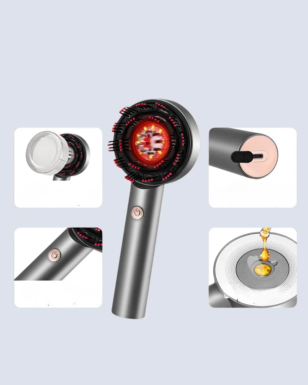 İthalat® XYT0860 MASAJ BAKIM TARAĞI GRİ