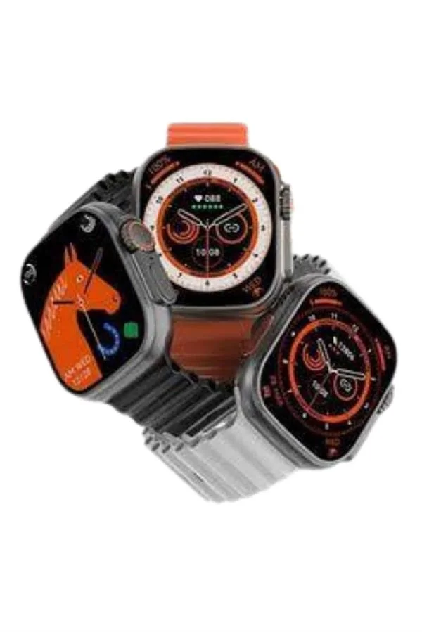 İthalat® Yeni Model Akıllı Saat Ultra Smart Watch Gümüş Kasa 45mm Titreşim