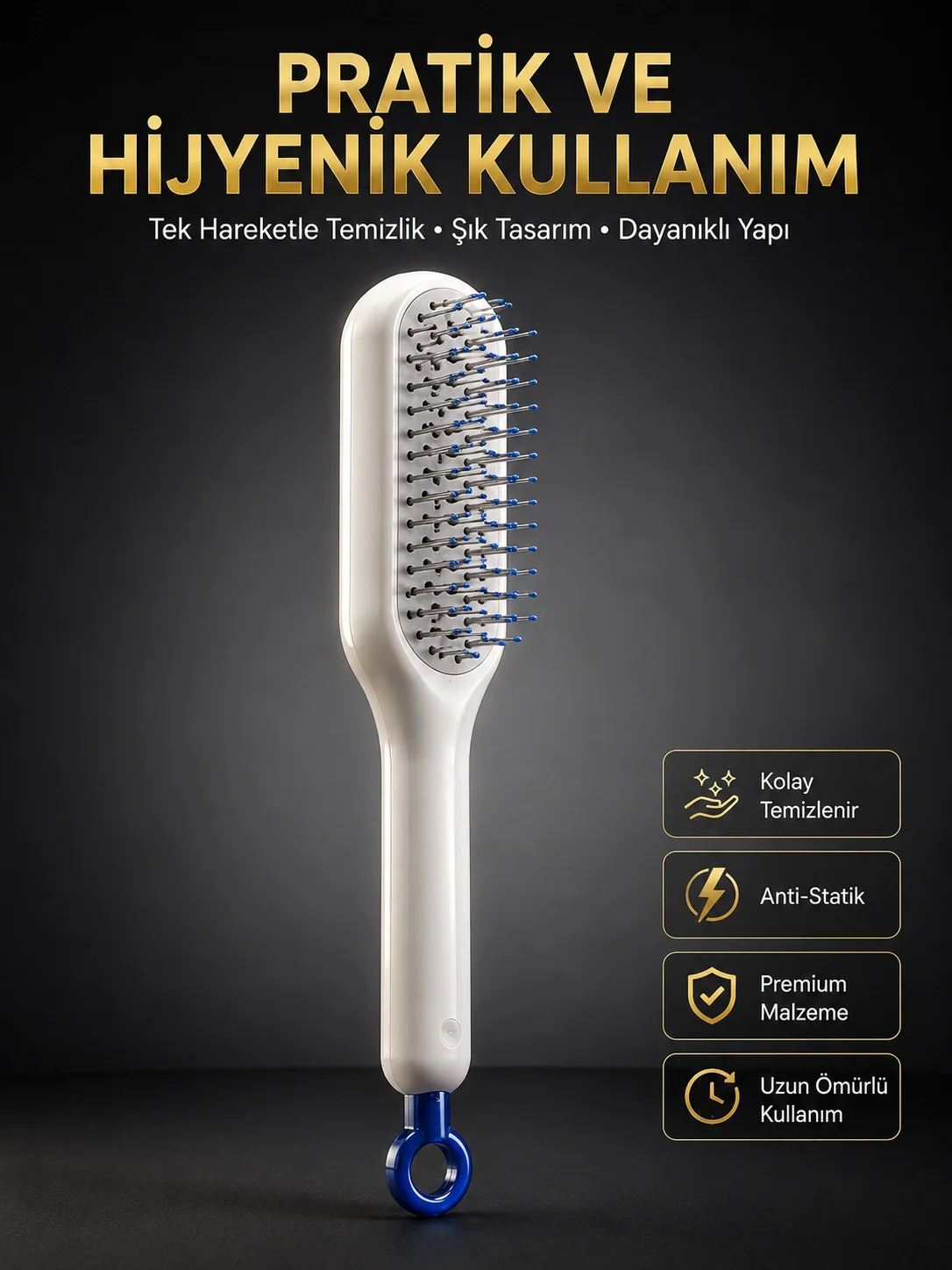 İthalat® Yeni Nesil Saç Fırçası Saç Derisini Ölü Derilerinden Arındırır Kolay Temizlenen