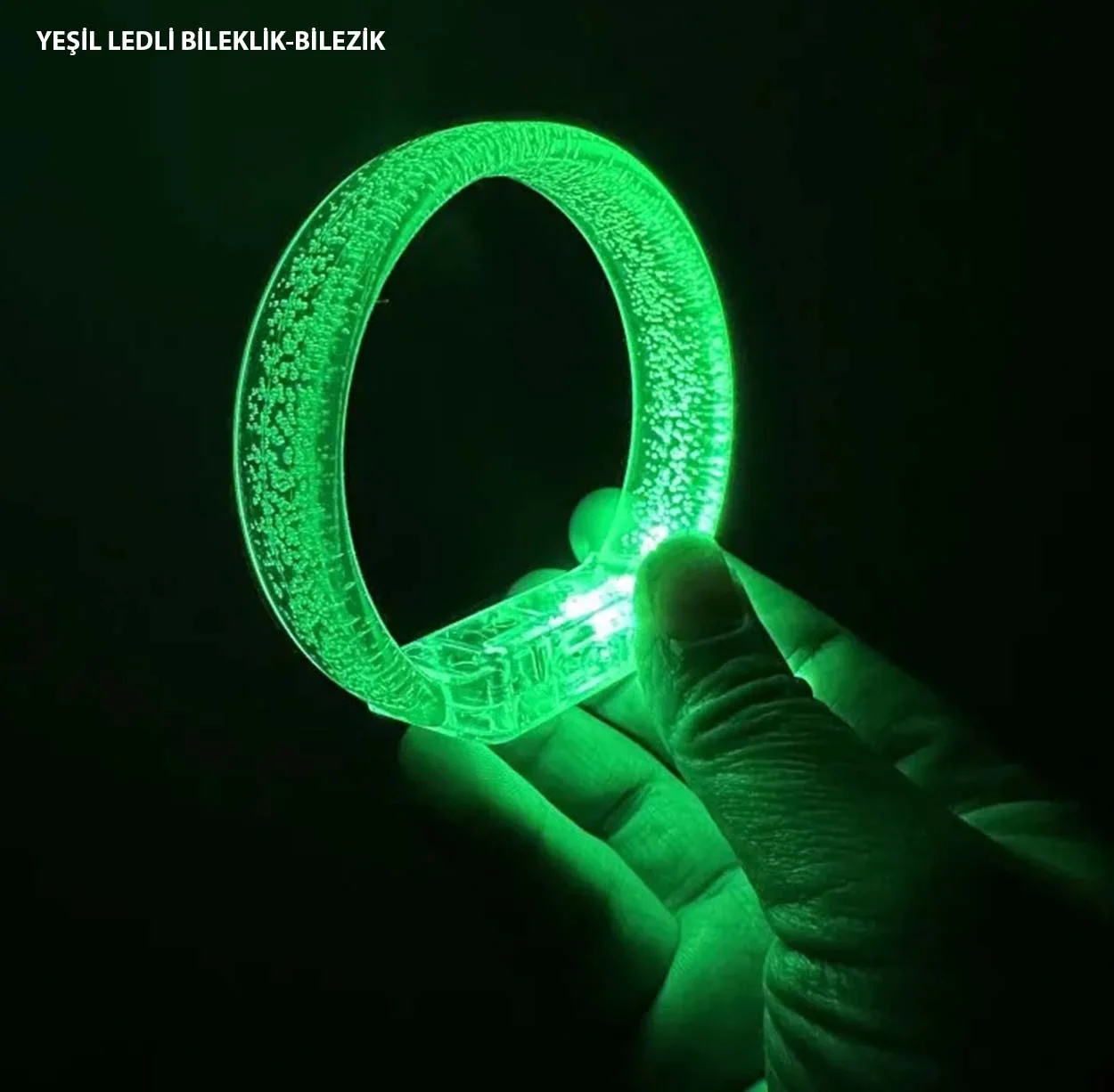 İthalat® Yeşil Led Işıklı Baskı Yapılabilen Pilli Bileklik Bilezik 1,5 cm Genişlik İthalat® Yeşil Led Işıklı Baskı Yapılabilen Pilli Bileklik Bilezik 1,5 cm Genişlik
