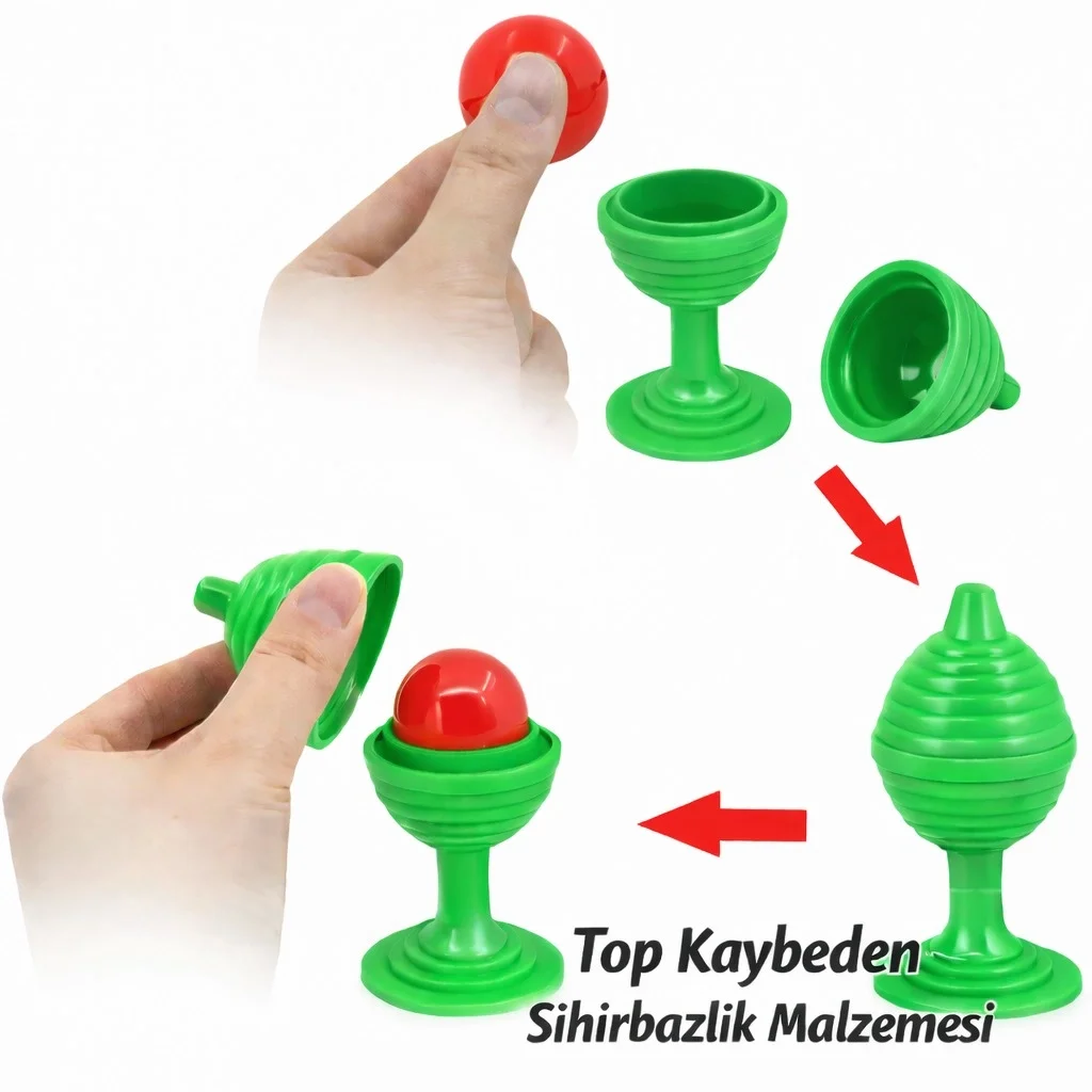 İthalat® Yeşil Renk Sihirli Kupa Top Kaybetme Oyunu 7 cm