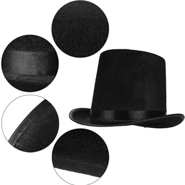 İthalat® Yetişkinler İçin Siyah Renk Ringmaster Sihirbaz Şapkası Silindir Şapka İthalat® Yetişkinler İçin Siyah Renk Ringmaster Sihirbaz Şapkası Silindir Şapka
