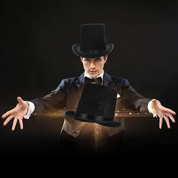 İthalat® Yetişkinler İçin Siyah Renk Ringmaster Sihirbaz Şapkası Silindir Şapka İthalat® Yetişkinler İçin Siyah Renk Ringmaster Sihirbaz Şapkası Silindir Şapka