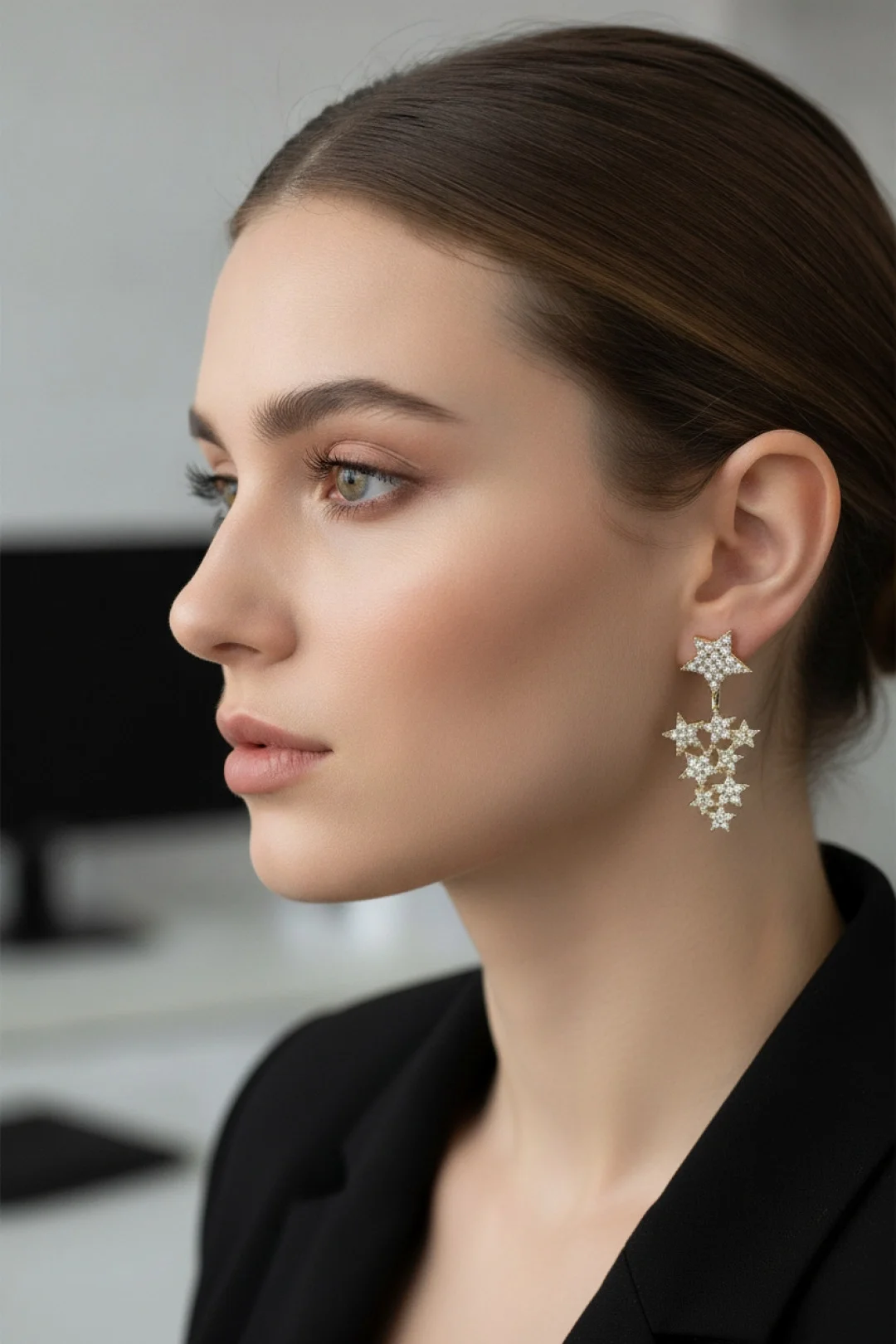 İthalat® Yıldız Model Gold Renk Zirkon Taşlı Küpe İthalat® Yıldız Model Gold Renk Zirkon Taşlı Küpe