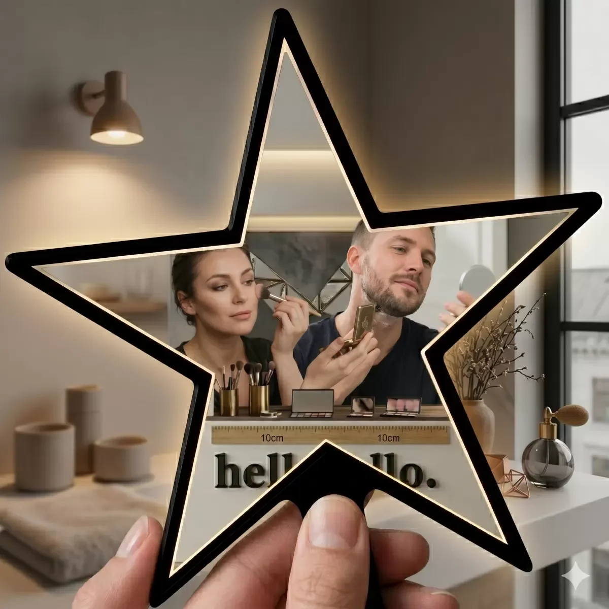 İthalat® Yıldız Tasarım Kırılmaz Pleksi El Aynası - 10x10 cm Unisex Çanta Boyu İthalat® Yıldız Tasarım Kırılmaz Pleksi El Aynası - 10x10 cm Unisex Çanta Boyu