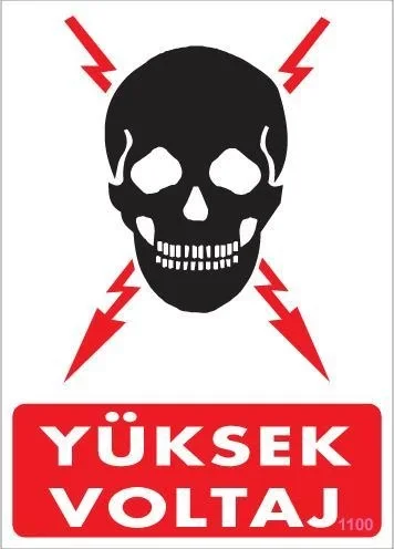 İthalat® Yüksek Voltaj Uyarı Levhası 25x35 KOD:1100 İthalat® Yüksek Voltaj Uyarı Levhası 25x35 KOD:1100