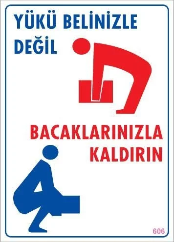 İthalat® Yükü Belinizle Değil Bacaklarınızla KaldırınLevhası 25x35 KOD: 606 İthalat® Yükü Belinizle Değil Bacaklarınızla KaldırınLevhası 25x35 KOD: 606